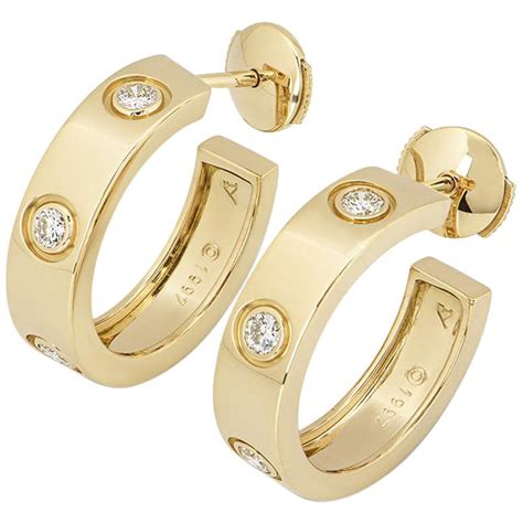 cartier love earrings hoops|cartier love earrings full diamond.